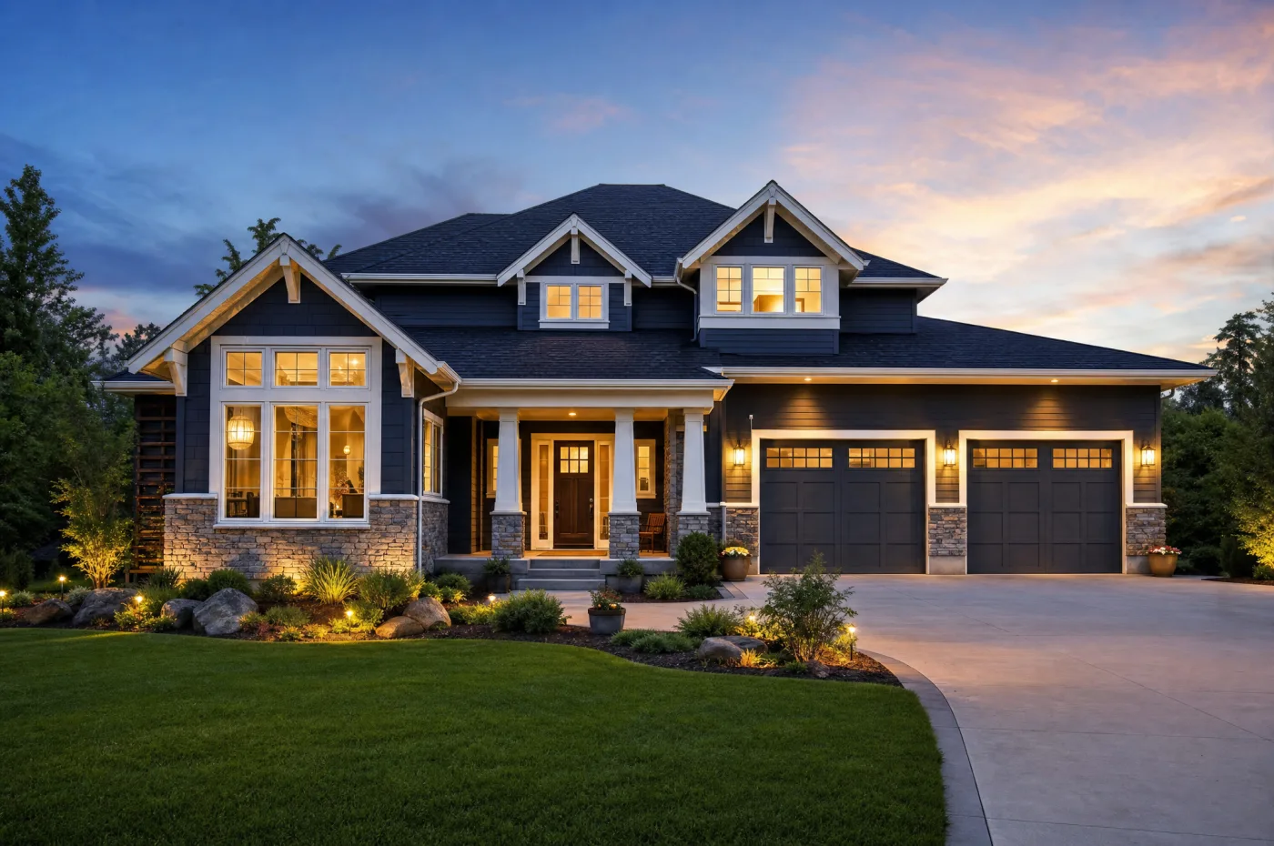 Dramatic twilight exterior photo used to sample the Premium Listing Package